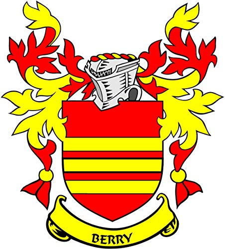 Berry Family Crest 3" Coat of Arms Fridge Round Magnet