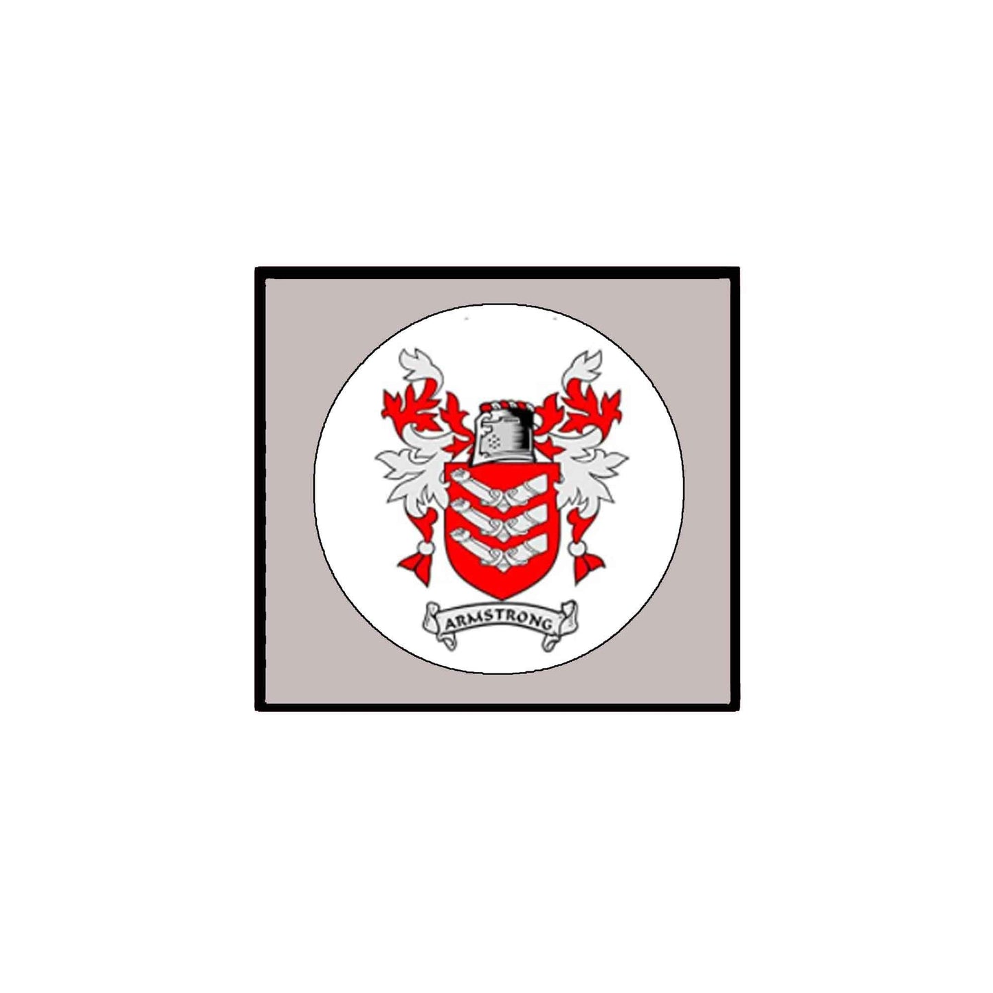 Armstrong 2 Family Crest 3" Coat of Arms Fridge Round Magnet