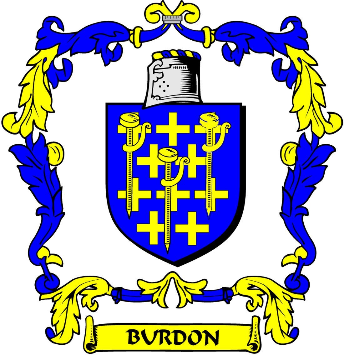 Burdon Family Crest 3" Coat of Arms Fridge Round Magnet