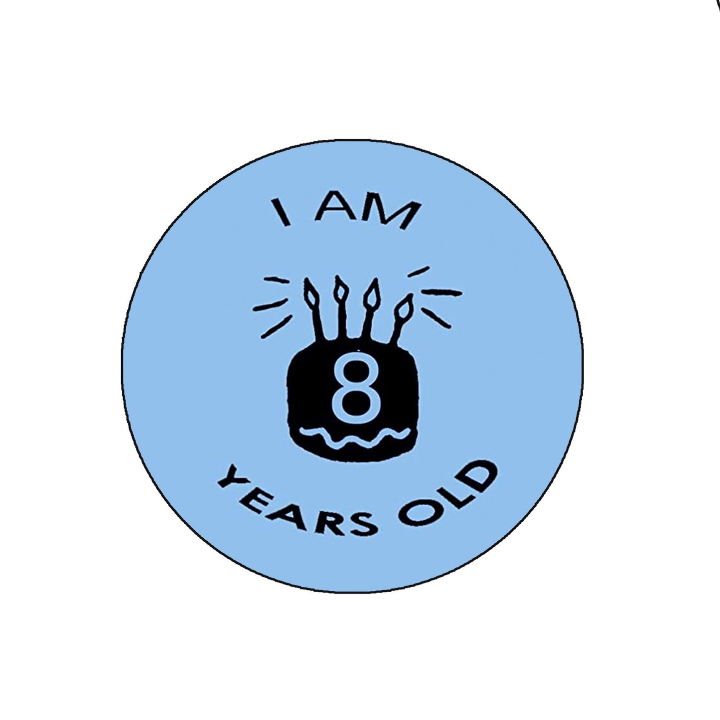 I am 8 Years Old 2.25-inch Pinback Button Pin Party Favor Birthday Default Title