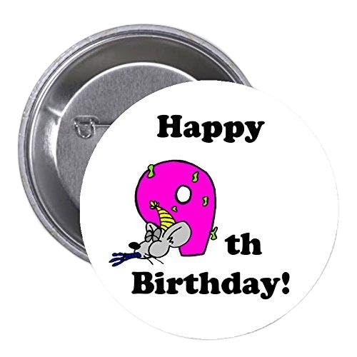 Happy 9th Birthday Hashtag 9 Year 1.25-inch Pinback Button Pin Party Favor Default Title