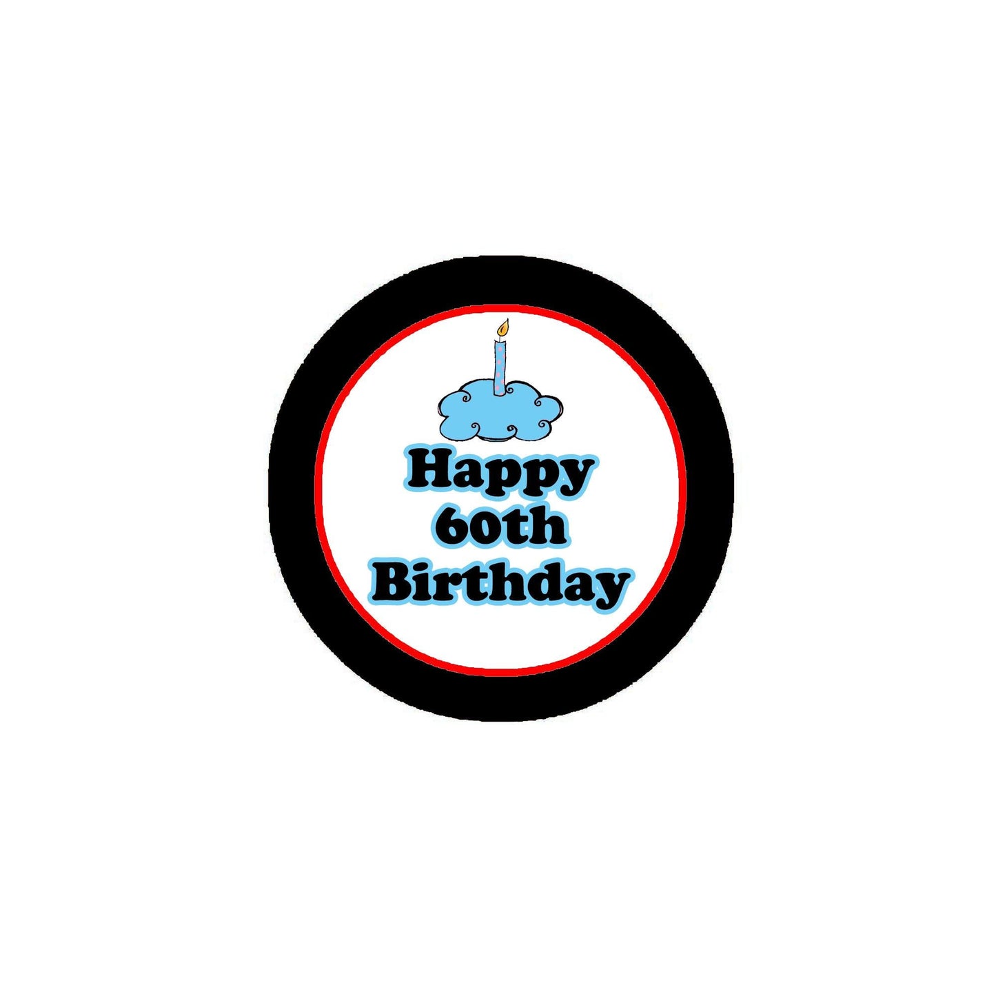Pinback Joyeux 60e anniversaire 2,25" Bleu