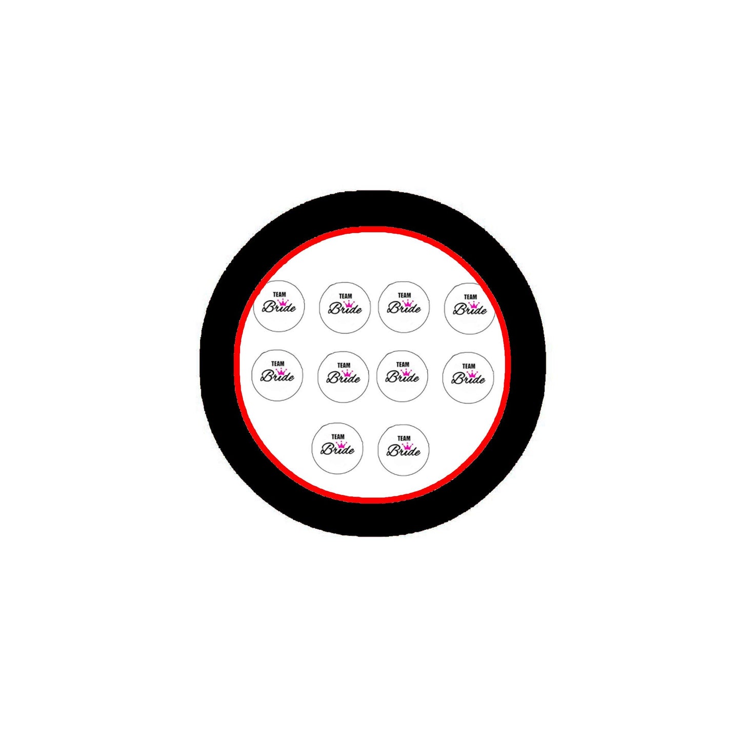 10 Pcs Team Bride White Button Pin Drawing Wedding Bachelor Marriage