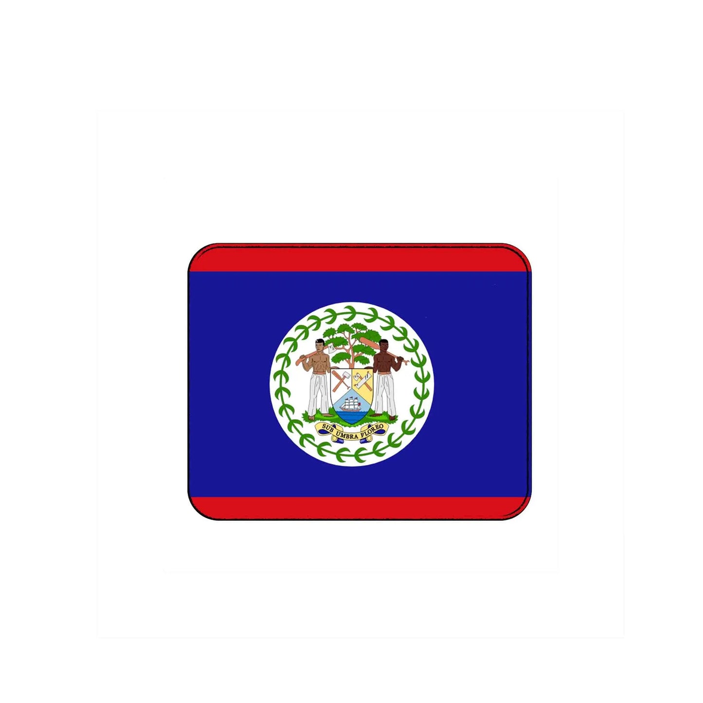 Belize country flag mousepad, blue with circular coat of arms crest
