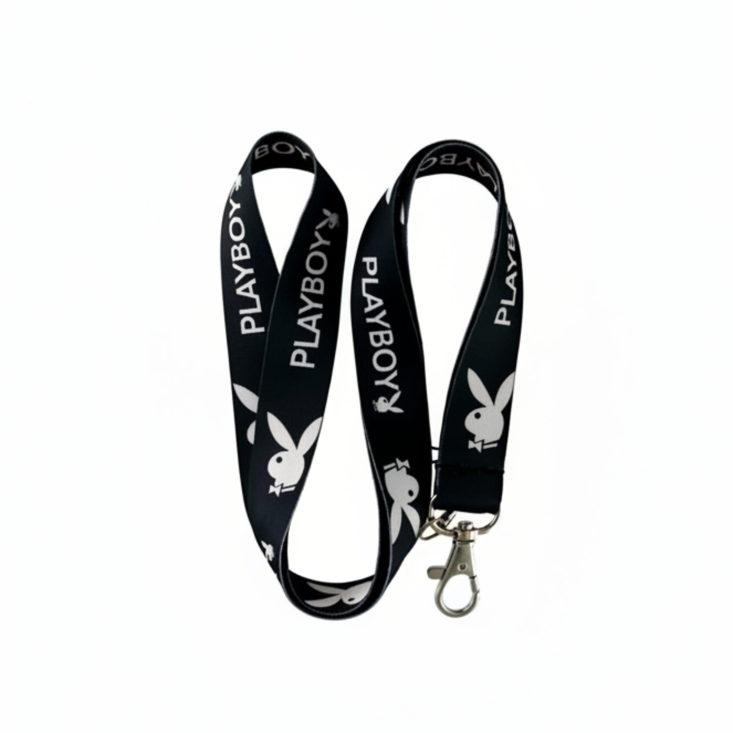 Play Bunny BW Lanyard Beautiful Themed Lanyard Hook & Phone String ID Badge Holder Boy