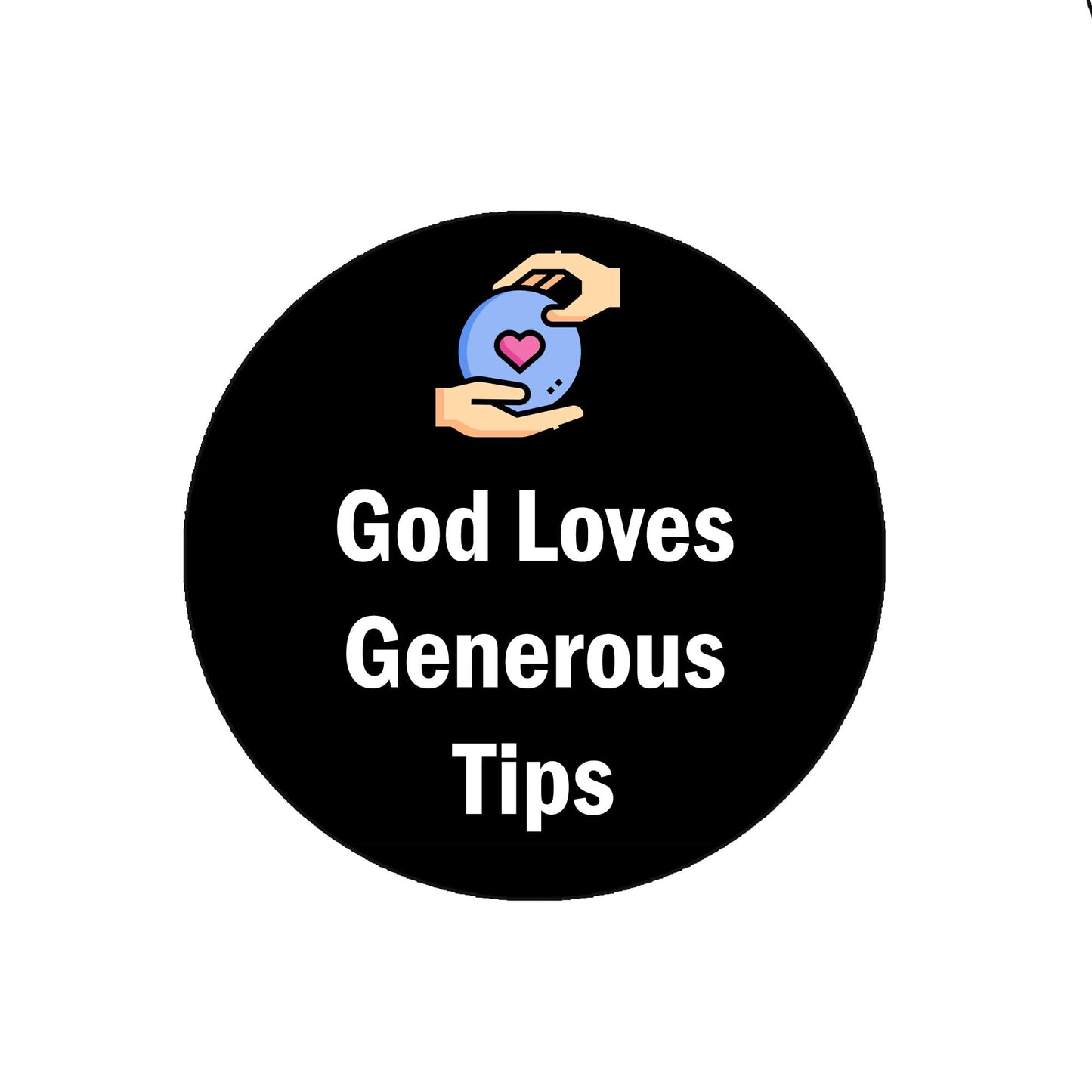 1 Pc Badge Reels Retractable 1.45-inchh God Loves Generous Tips