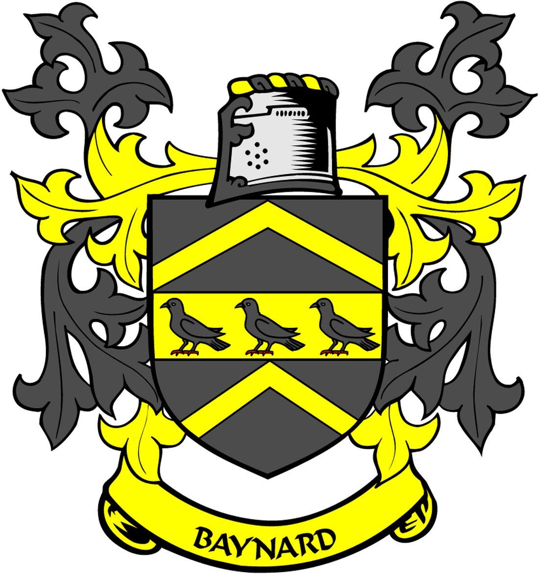 Baynard Family Crest 3" Coat of Arms Fridge Round Magnet