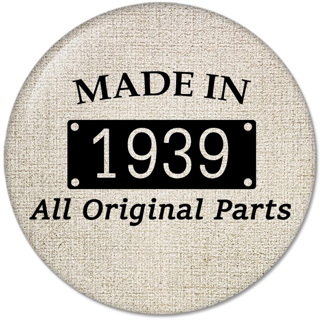 80th Birthday Gifts Made IN 1939 All Original Parts Pinback Button Badges (58mm), NEW