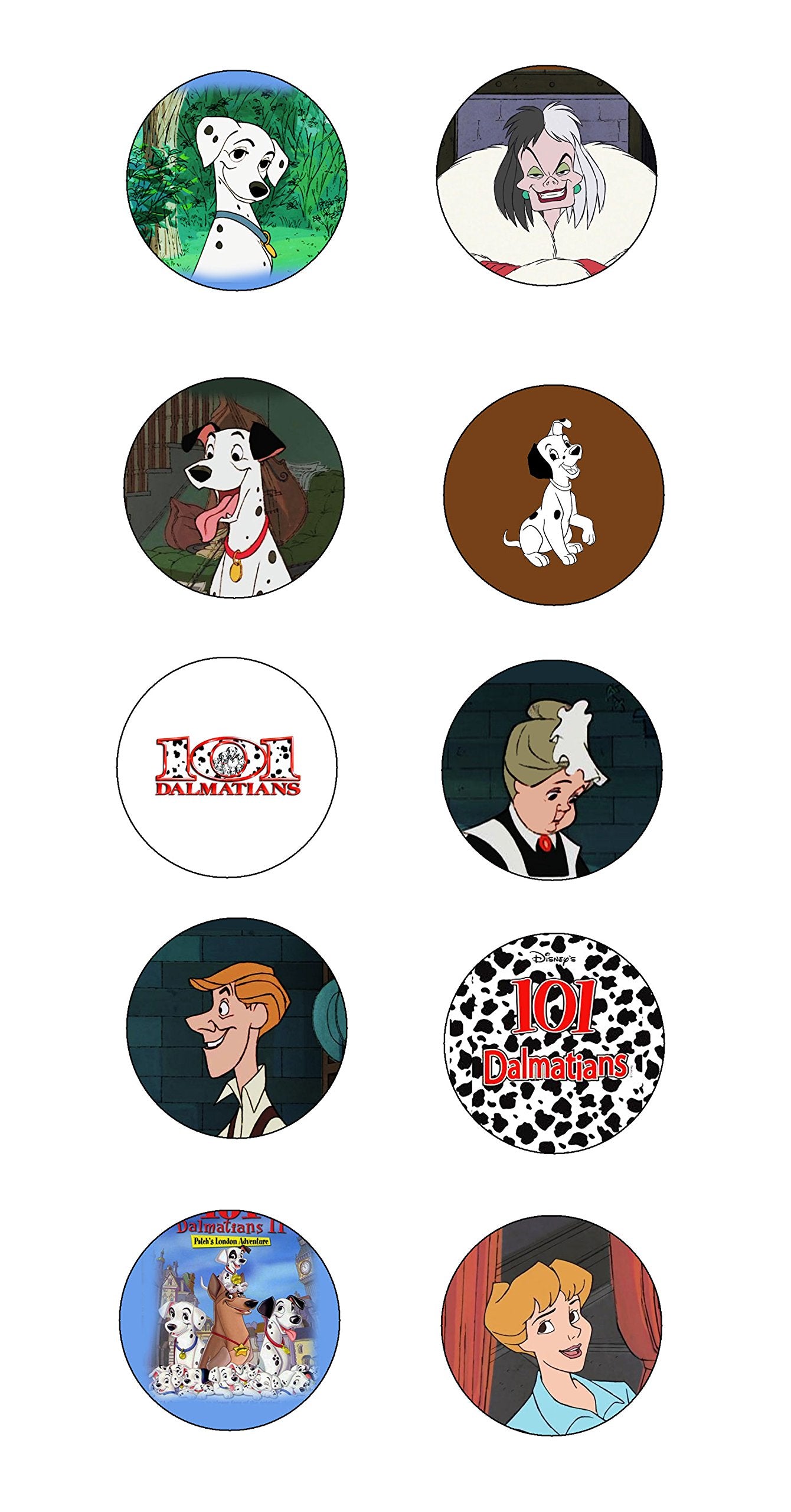 101 Dalmatians 1.25" Pinback Button Pin 10 Pcs Music Tribute