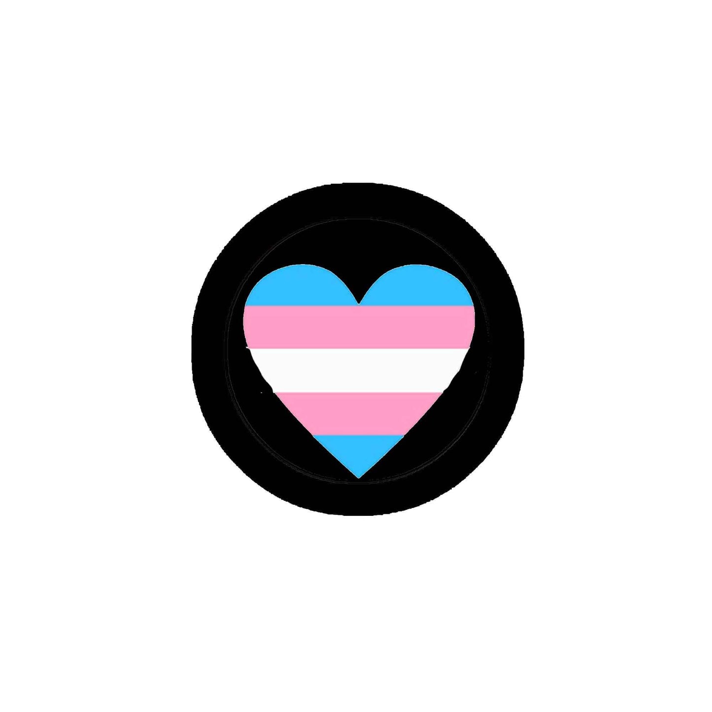 Transgender Flag Heart Badge 2.25" Pinback or Jackets, Backpacks, etc.