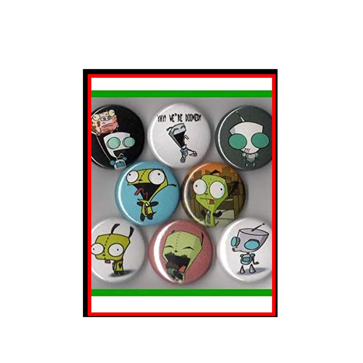 8 Pcs Intruder Alien Pinback Button Pin Pinback Brooch for Jackets, Backpacks, Hats 2.25" Invaders