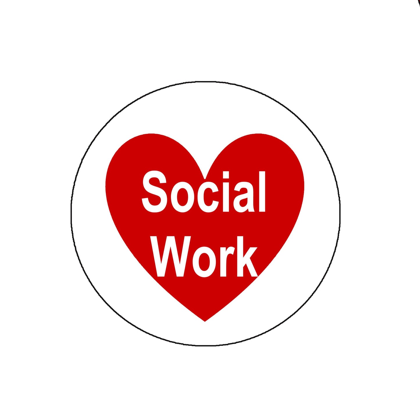 2.25" I Love Social Work Pin Pinback Button Badge Social Worker