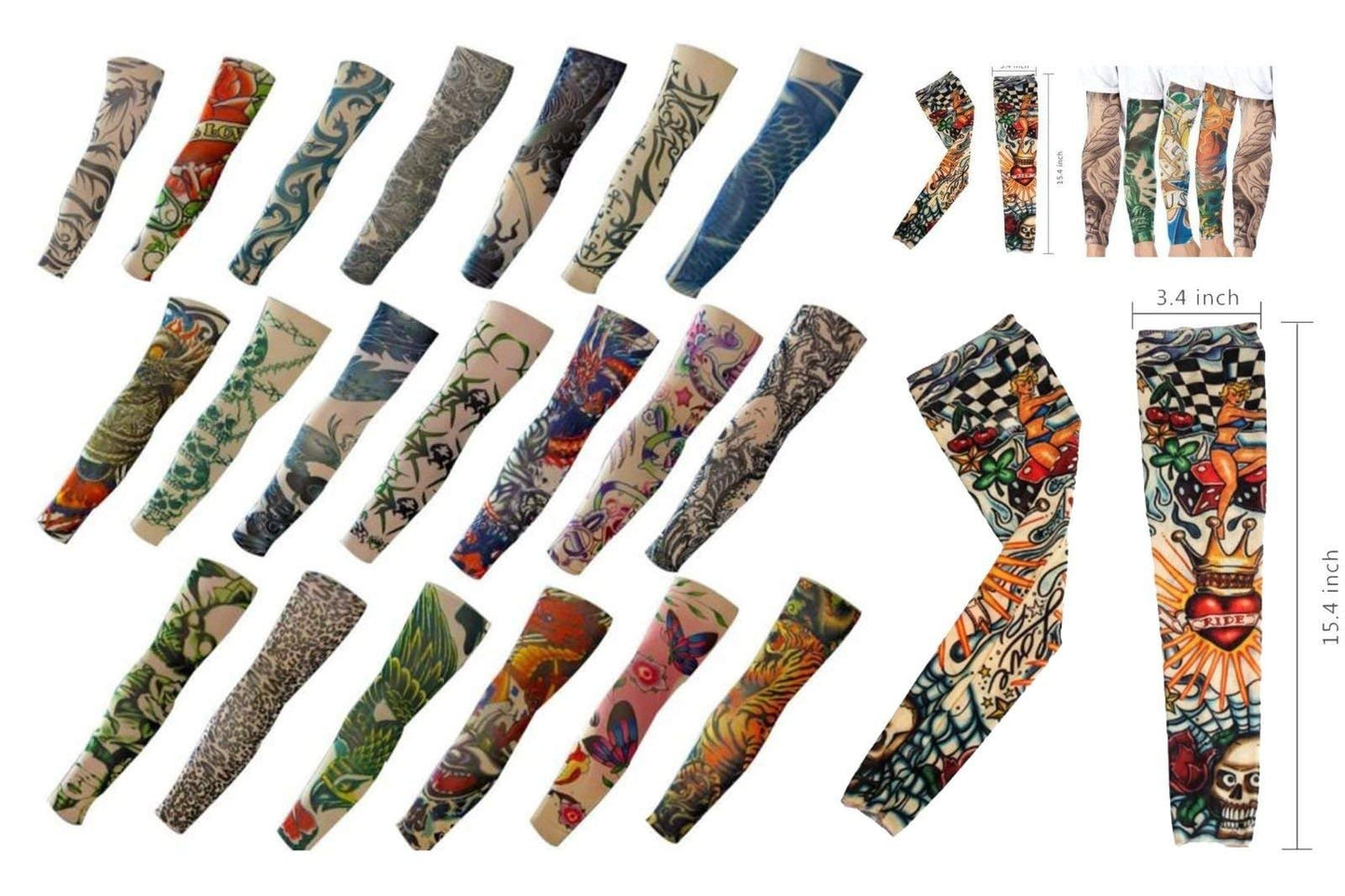 500 pcs Tattoo Cooling Arm Sleeves Cover Basketball Golf Sport UV Sun Protection Assrtd