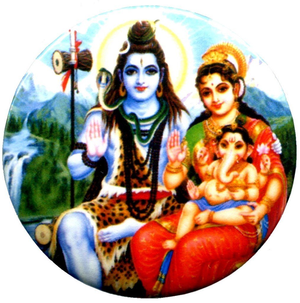 Shiva Uma Ganesh Hindu Trance Pinback 2.25-inch Default Title