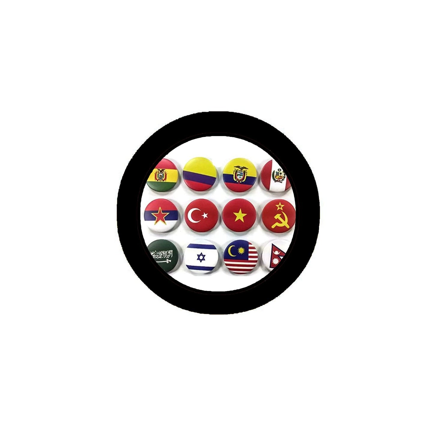 National country flag Hashtag 4 PR Awesome Quality Lot 12 New Pins Buttons Badge 1.25-inch Default Title
