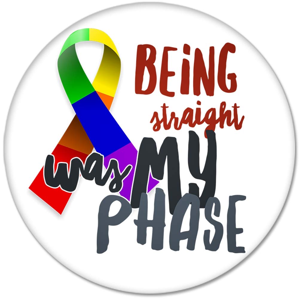Being Straight was My Phase Pinback Button Badges (58mm), NEW