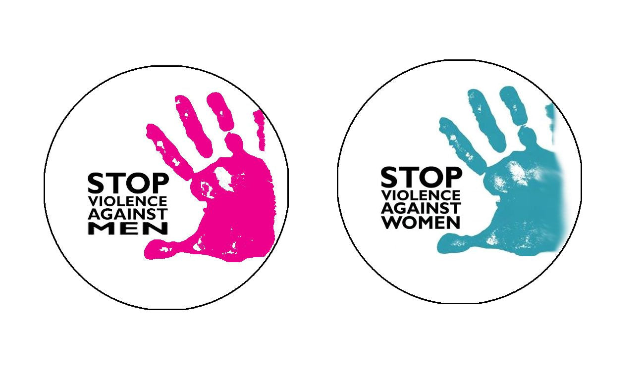2 Pcs Stop Violence Against Women Pinback Button Brooch 1.25"