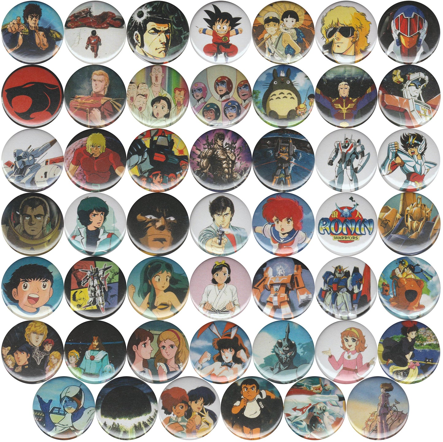 Huge Wholesale Lot of 48 1980s Anime 1 Pins Buttons Badges Default Title