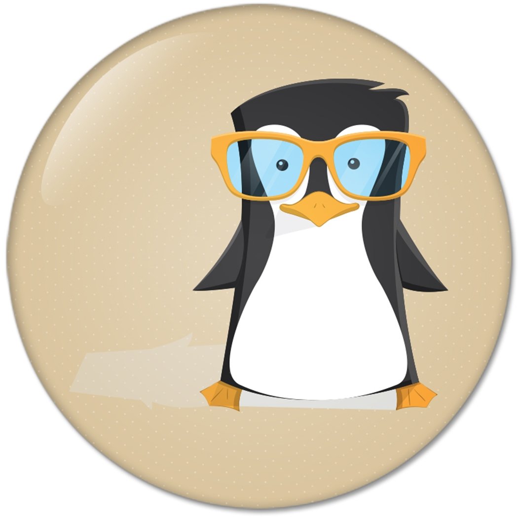 Coloured Animal Penguin : Pinback Buttons 1.25 Inch (32mm)