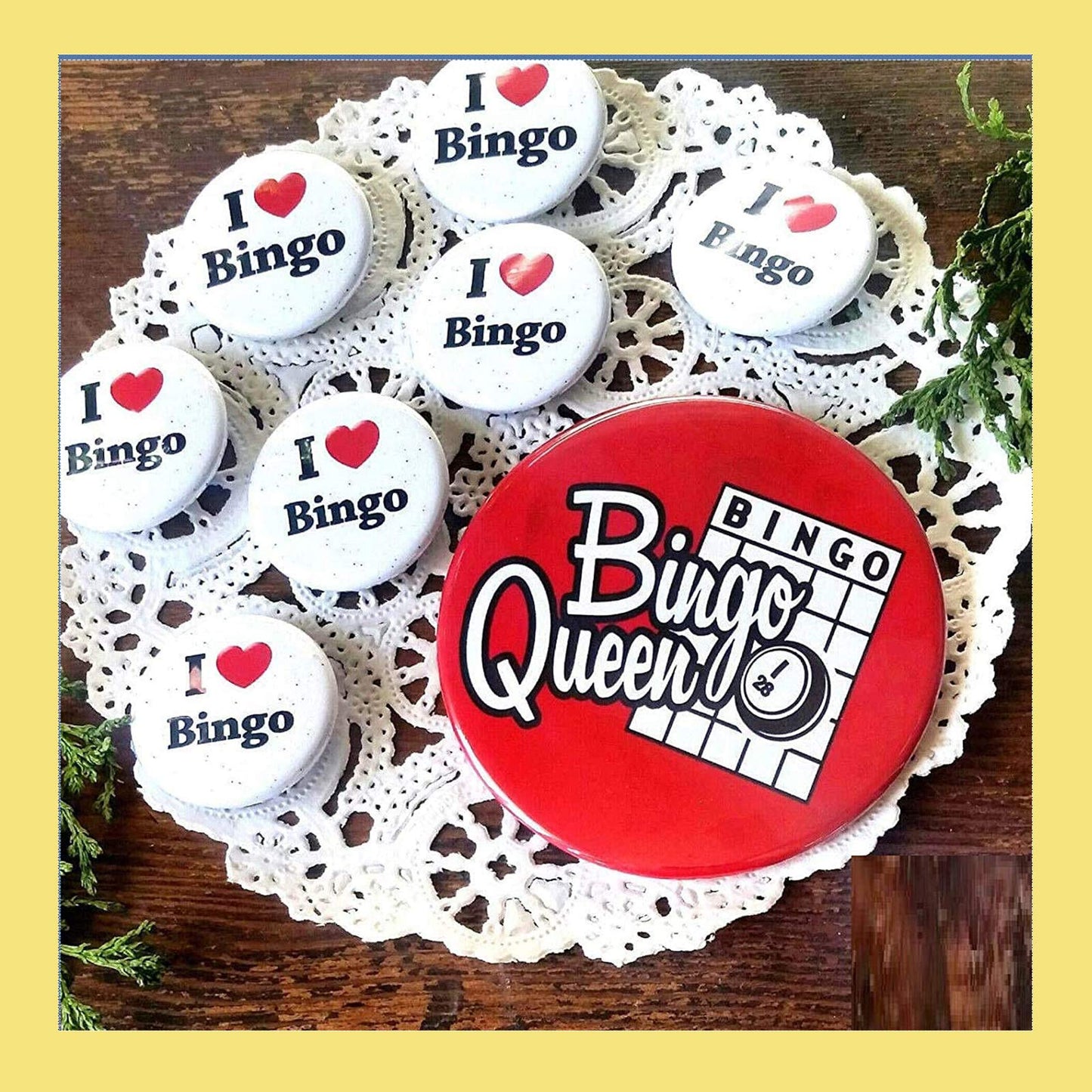 8 Pcs Set I Love Bingo Pins Pinback Buttons Badges Default Title