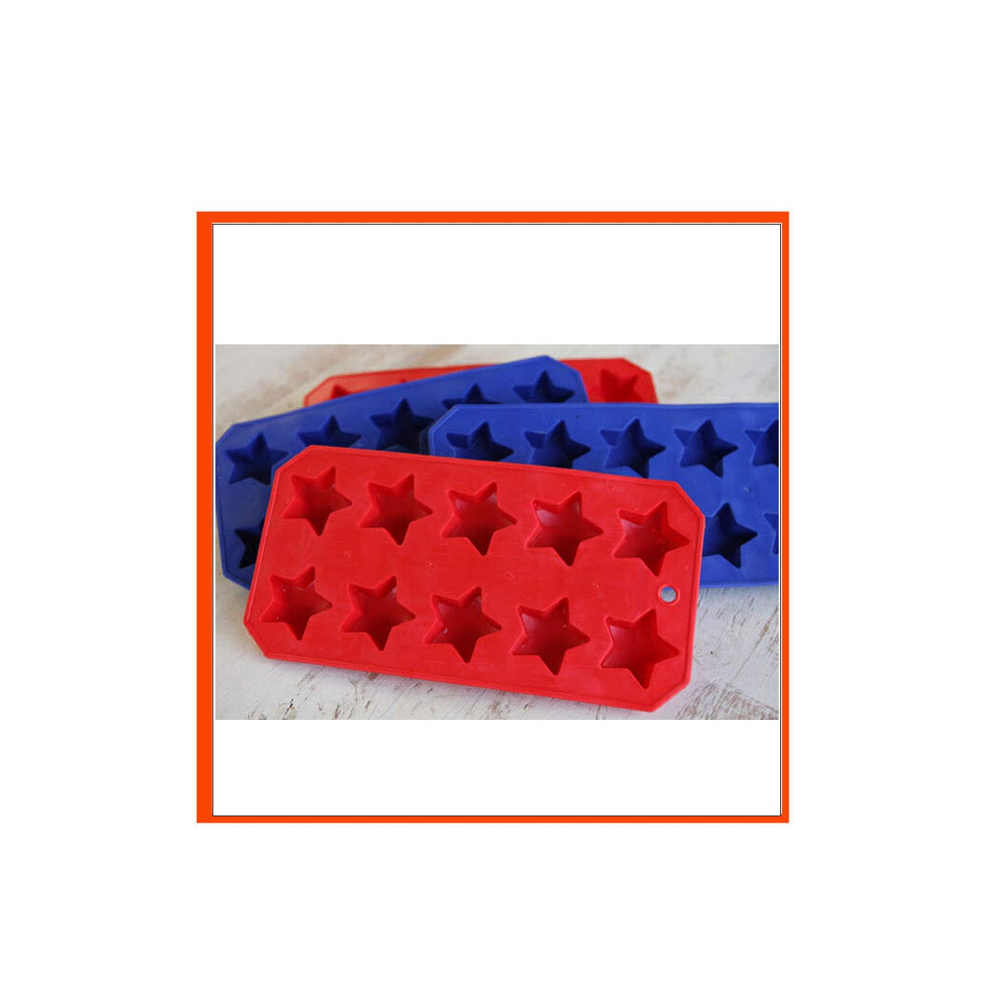 Lot of 4 Ice Tray Stars Shaped Xmas Chocolate Mold Christmas