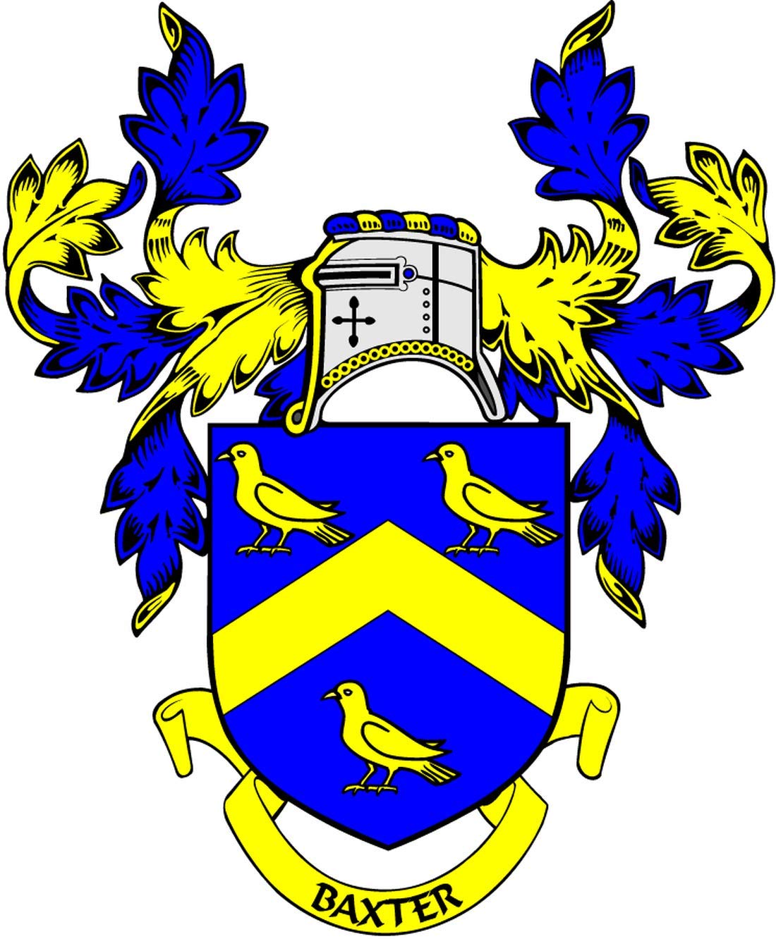 Baxter Family Crest 3" Coat of Arms Fridge Round Magnet