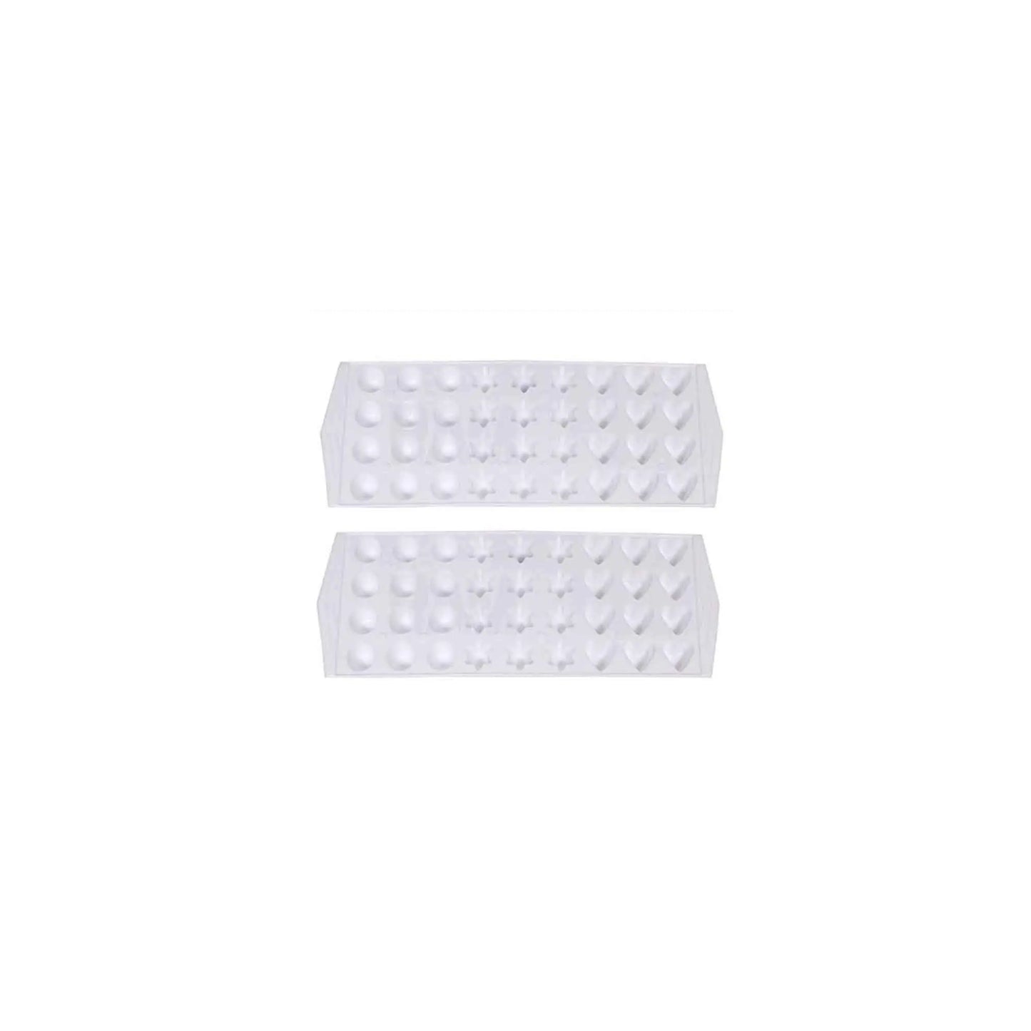 White ice cube tray set with heart and star molds