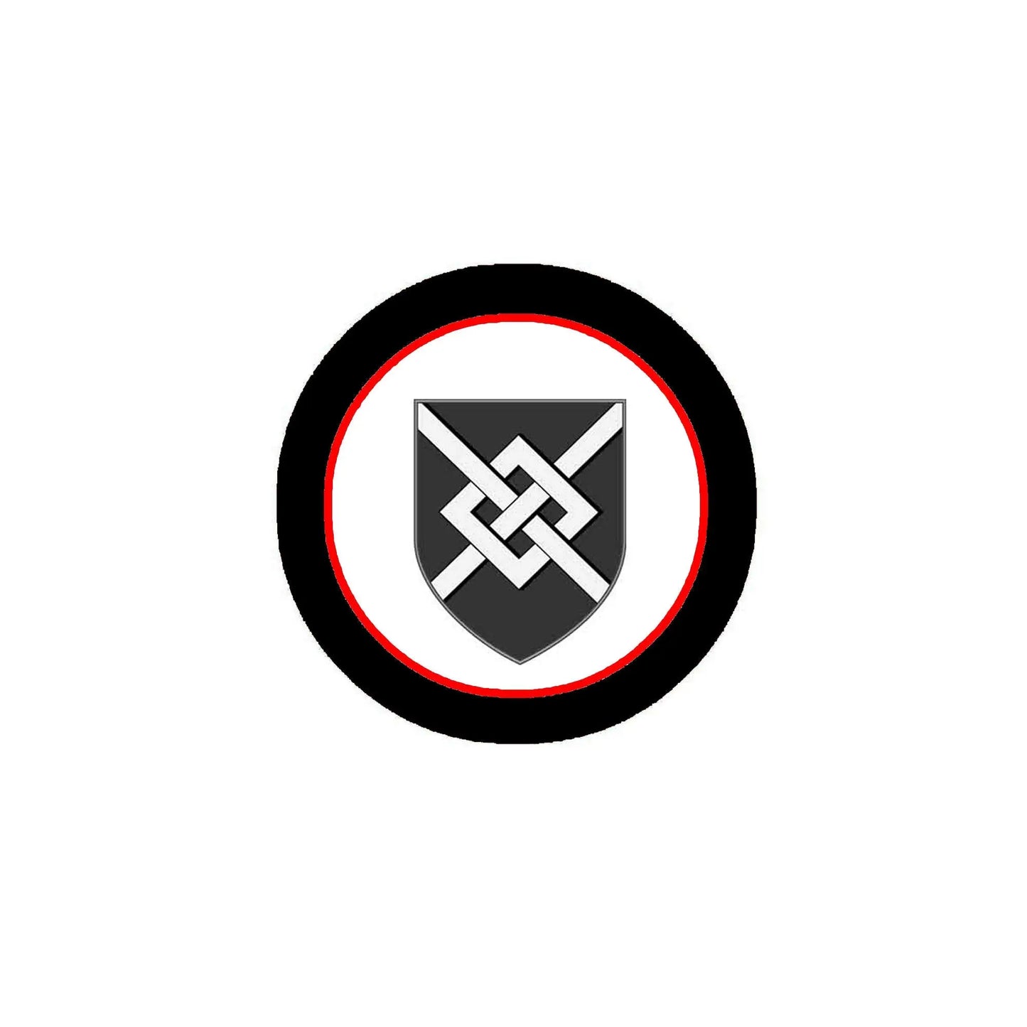 3-inch round coat of arms magnet with shield and crossed swords emblem