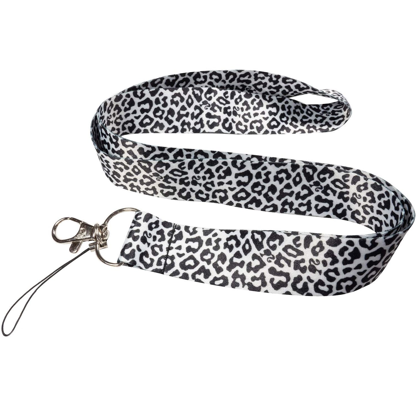 Leopard Animal Spots Pattern Black White Keychain Holder Lanyard Default Title