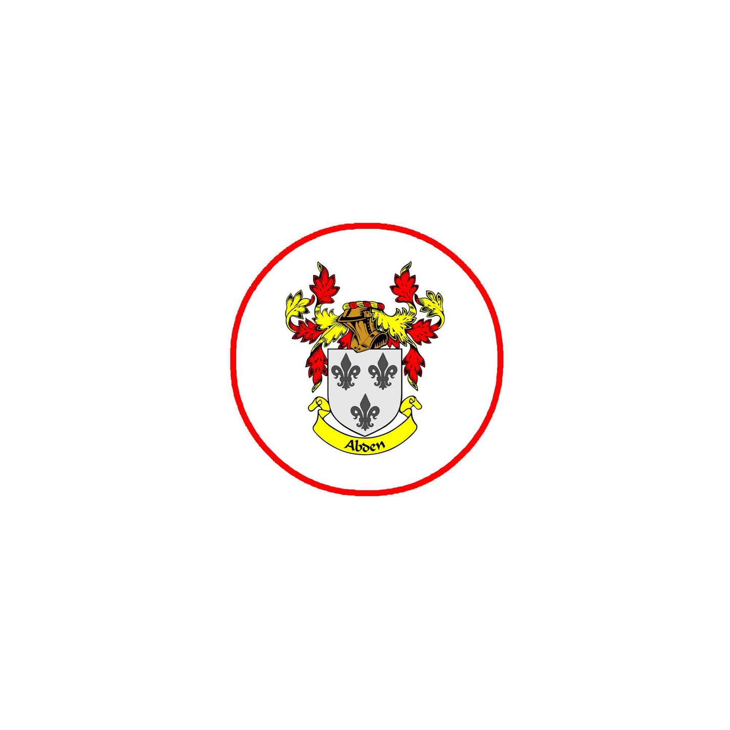 Abden Family Crest 3" Coat of Arms Pinback