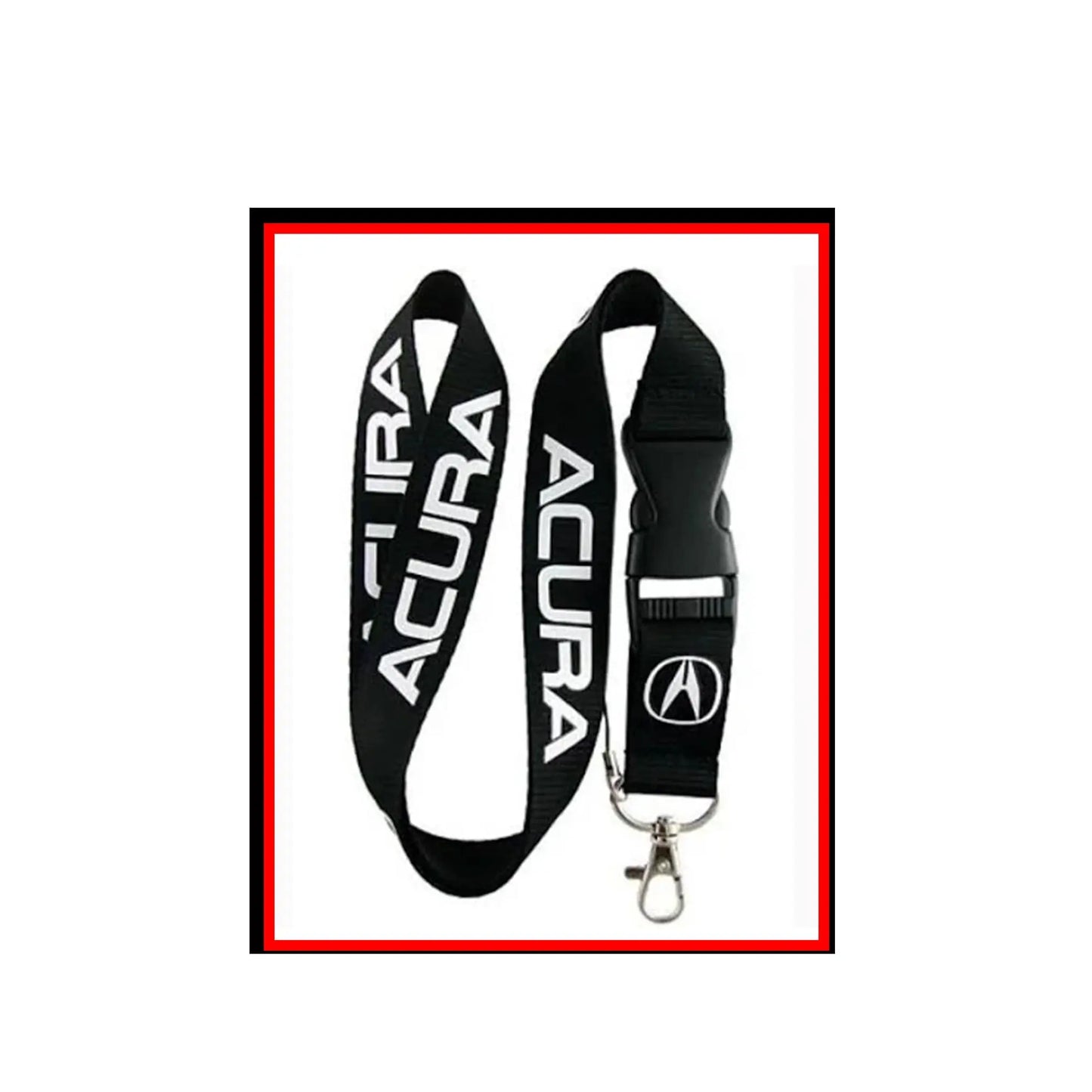Set of 2 black lanyard keychains with metal keyring and fabric strap