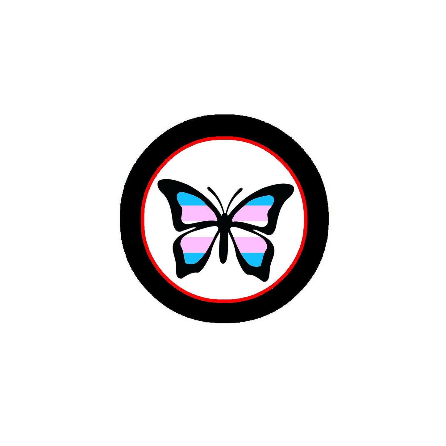 Trans Butterfly Pinback or Jackets, Backpacks, etc. 2.25"