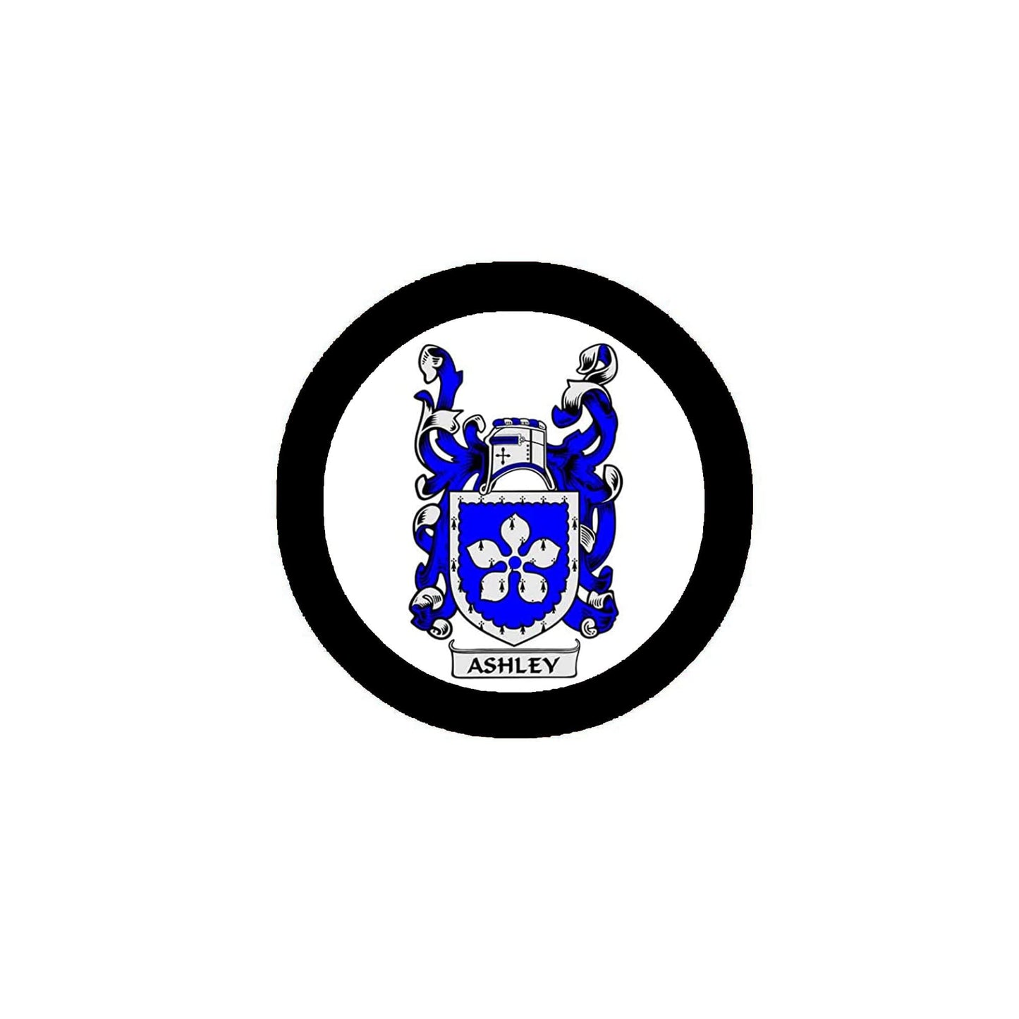 Ashley Family Crest 3" Coat of Arms Pinback Round