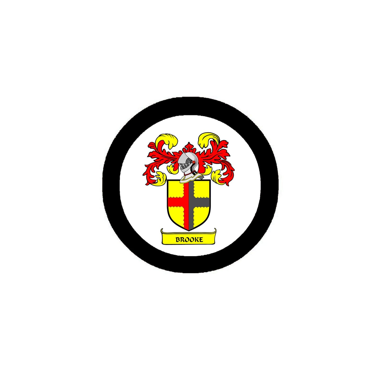 Brooke Family Crest 3-inch Coat of Arms Fridge Round Magnet Default Title