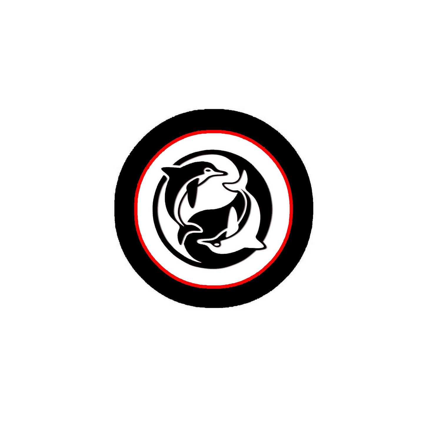 Ying Yang Dolphins 2.25-inch Round Pinback Magnet Brooch.