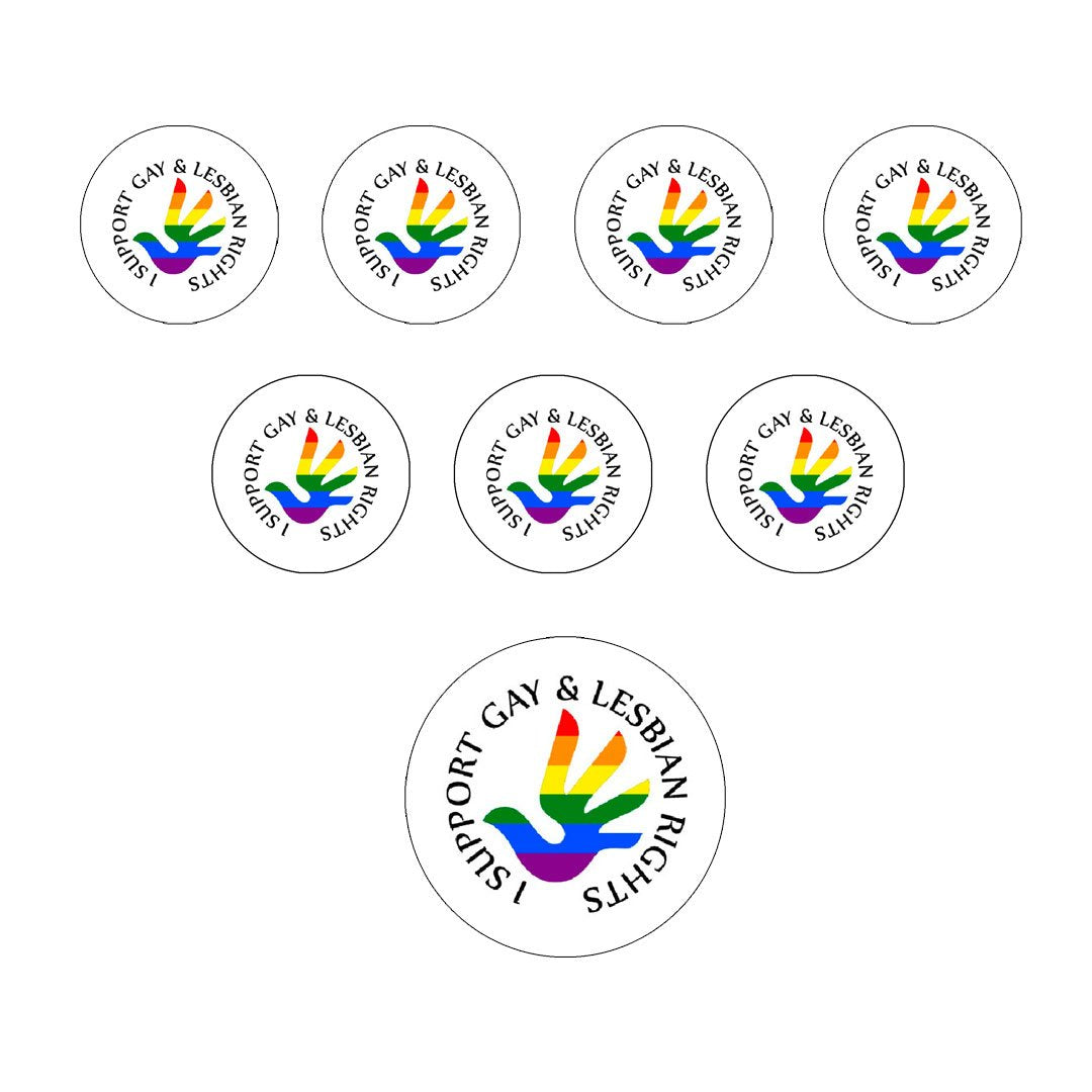 1.25" Gay Lesbian Support Pinback Button Badge 8 Pcs