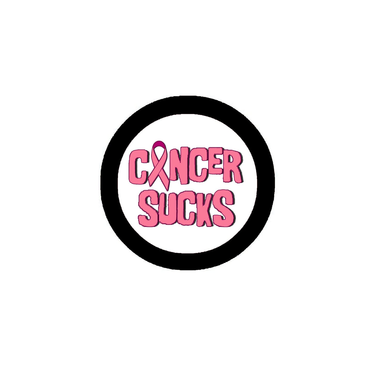 Cancer Sucks Pinback Badge 2.25" for Jackets, Backpacks