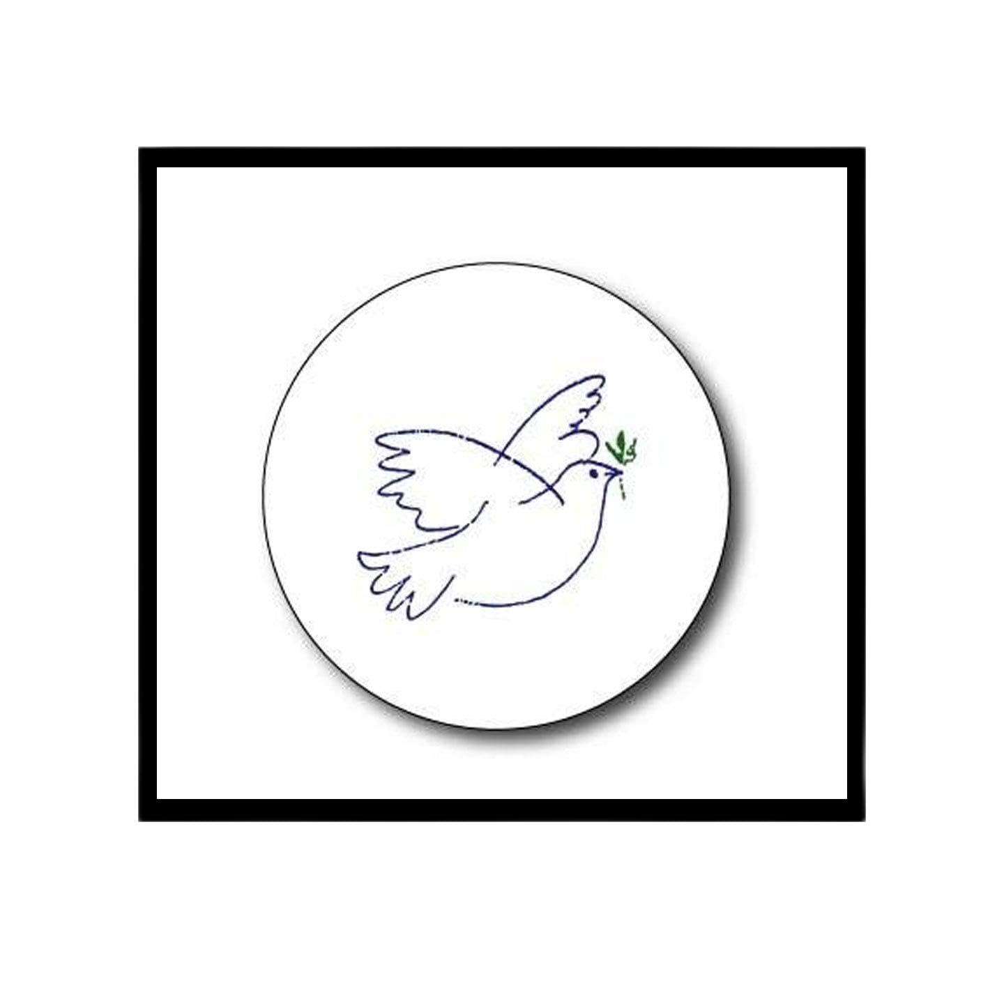 DOVE WITH OLIVE BRANCH Pinback Button 1.25" Pin / Badge Peace Judaism Christianity Islam