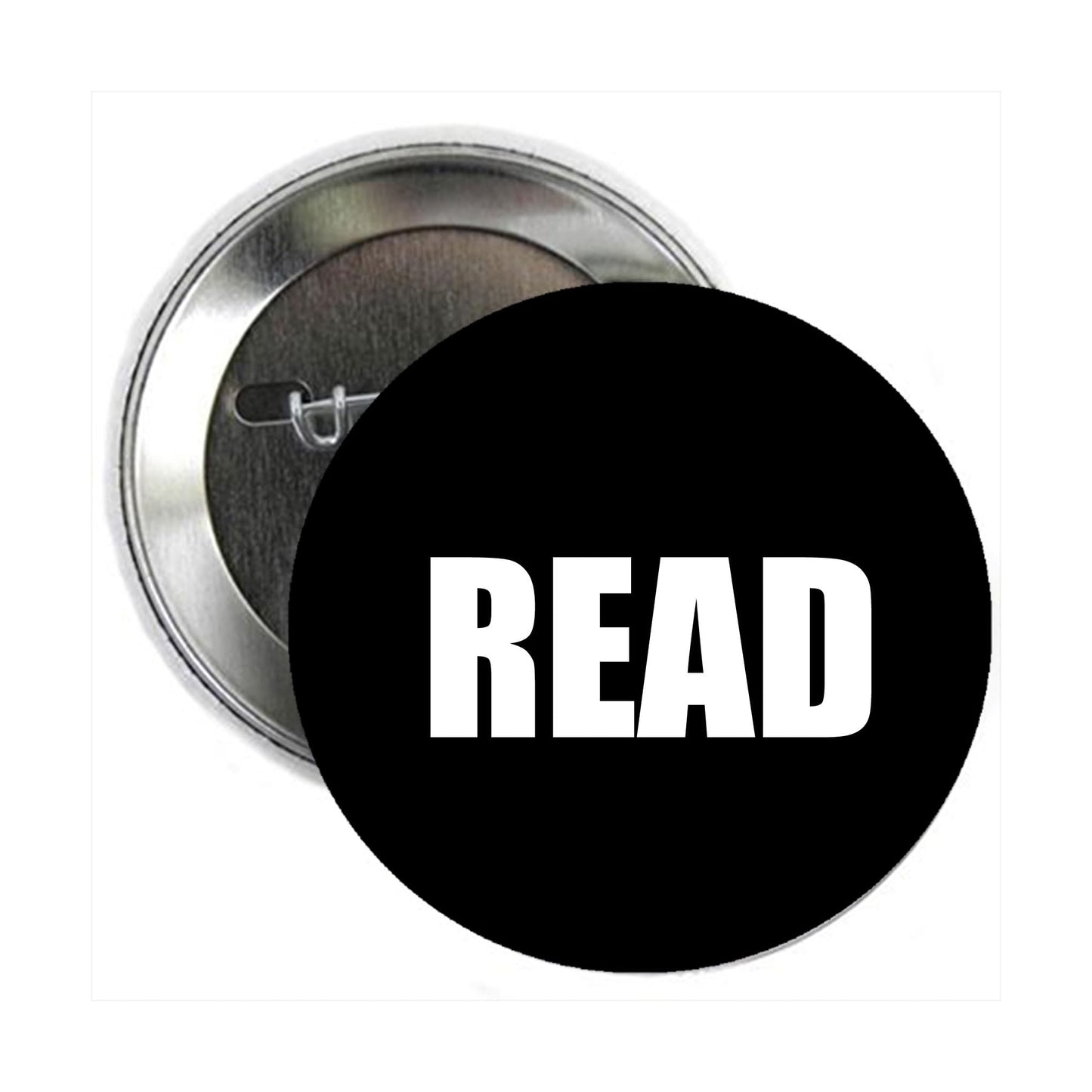 READ Button Pin Pinback Brooch for Jackets, Backpacks, Hats 2.25" Motivational Reading