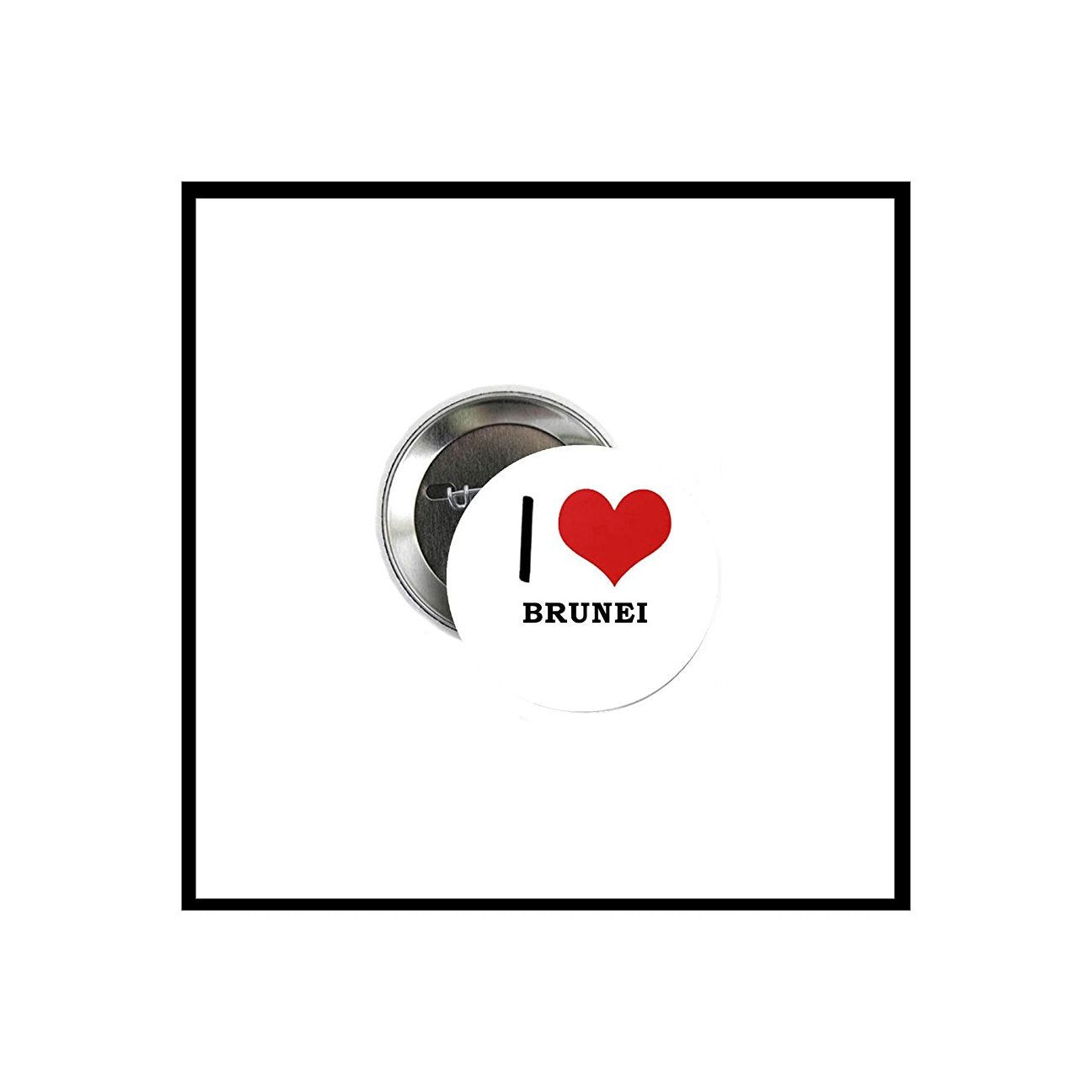 I love Brunei Button Pinback Button Pin 1.25-inch Default Title