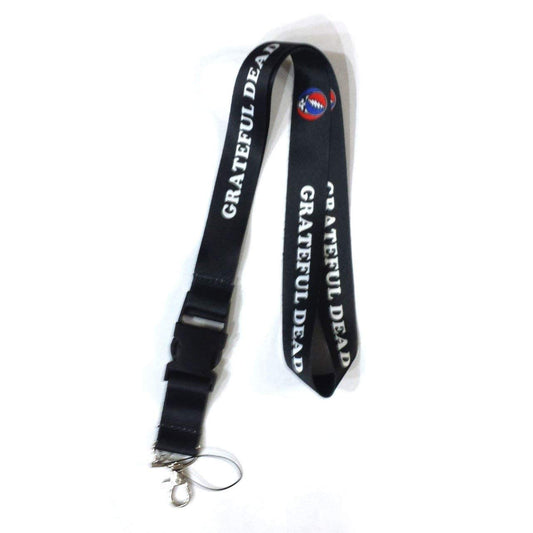 Black Dead Lanyard Keychain Holder Black plus Pinback Badge Brooch