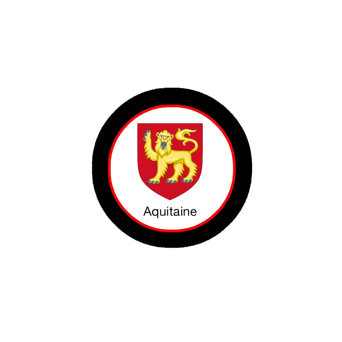 Aquitaine Family Crest 3" Coat of Arms Round Magnet