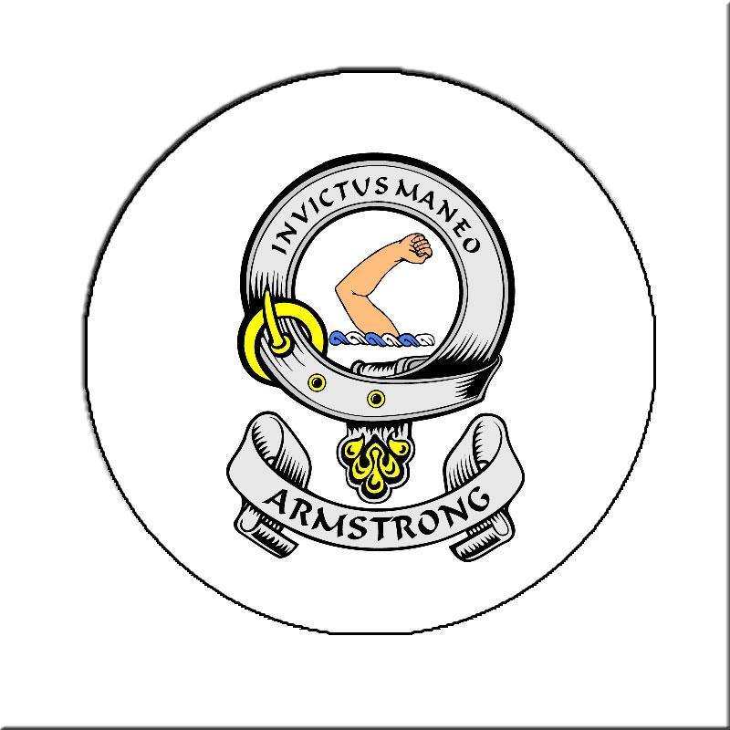 Armstrong 2 Family Crest 3" Coat of Arms Round Magnet