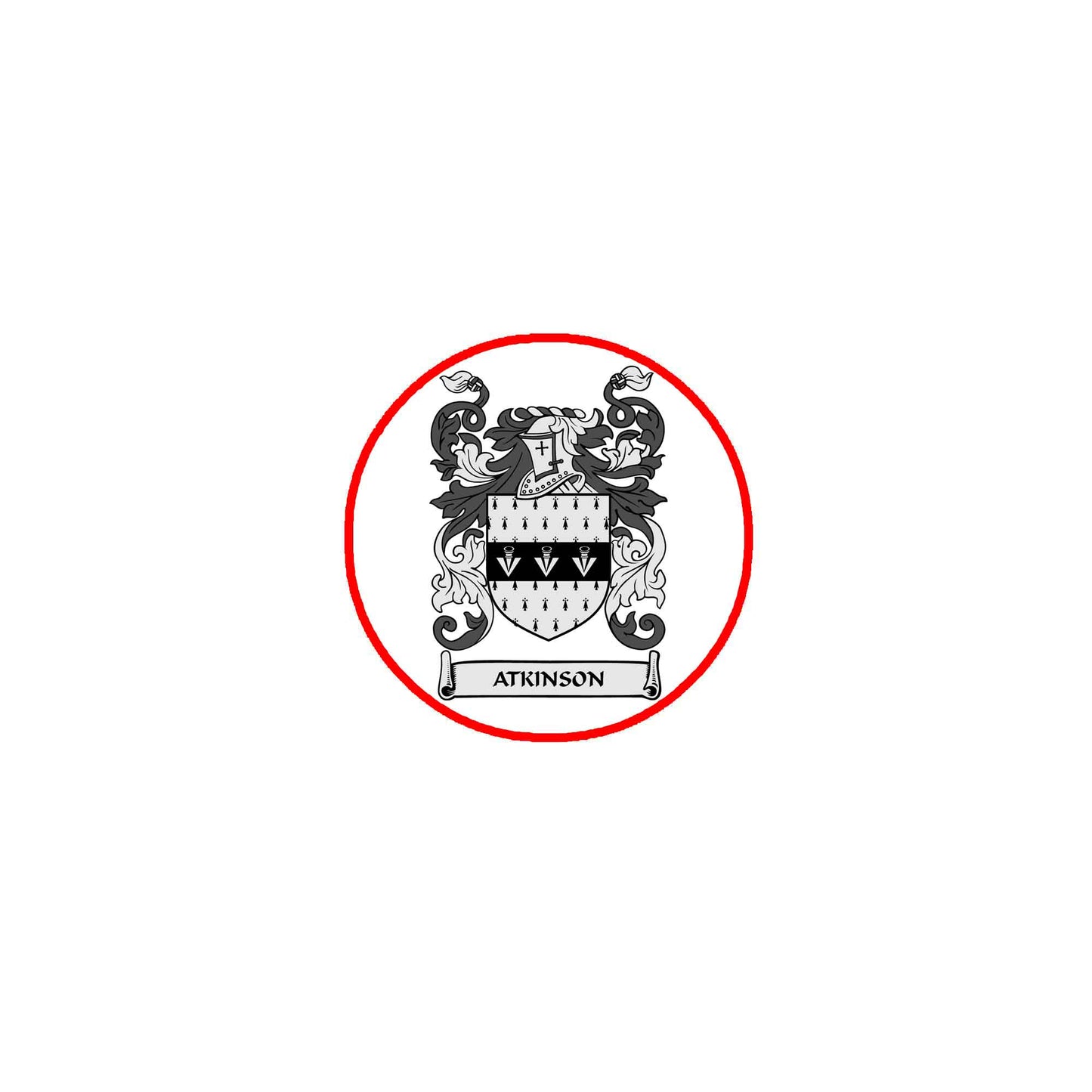 Atkinson Family Crest 3" Coat of Arms Pinback