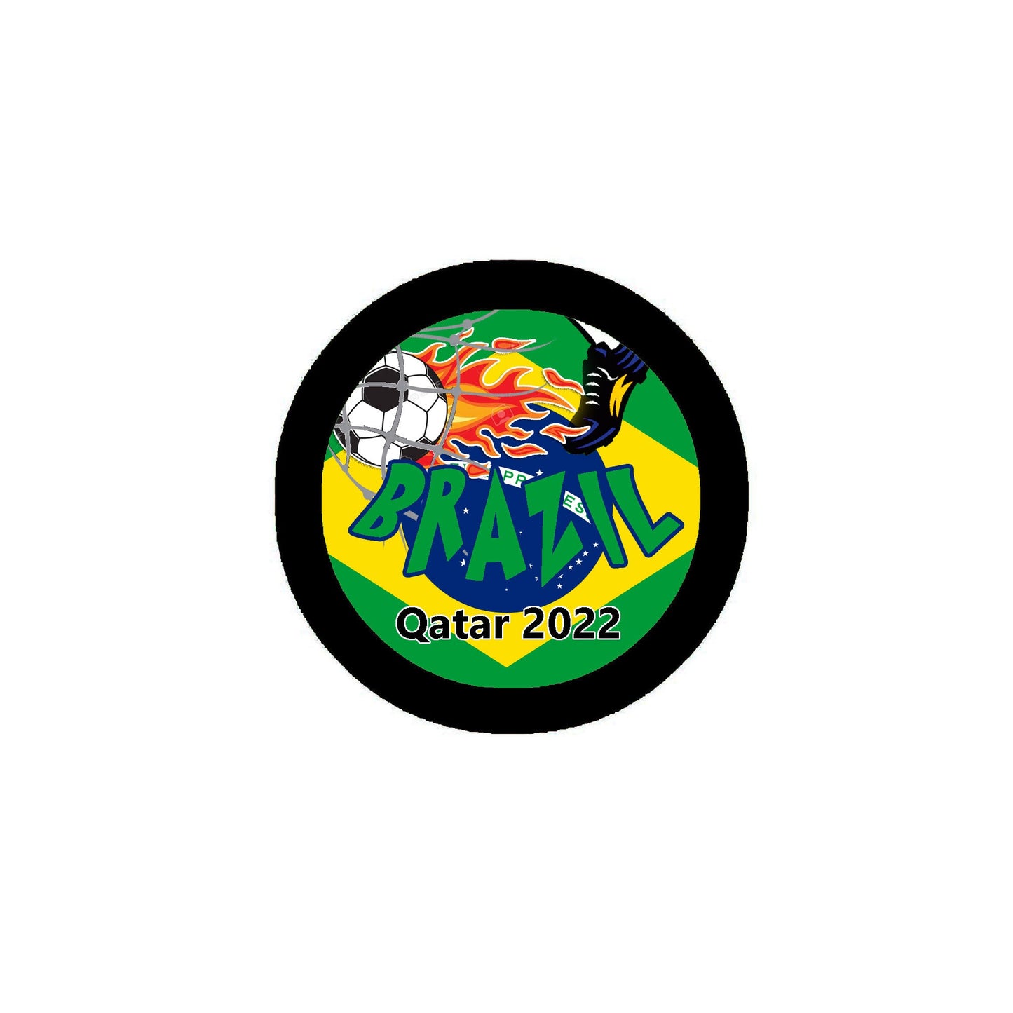 Brazil Football Soccer Pinback 2.25" 2022