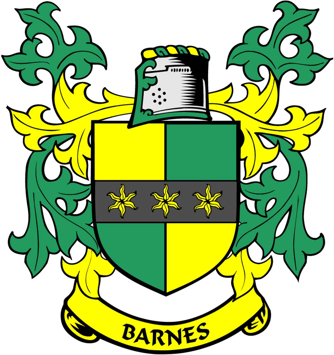 Barnes Family Crest 3" Coat of Arms Pinback