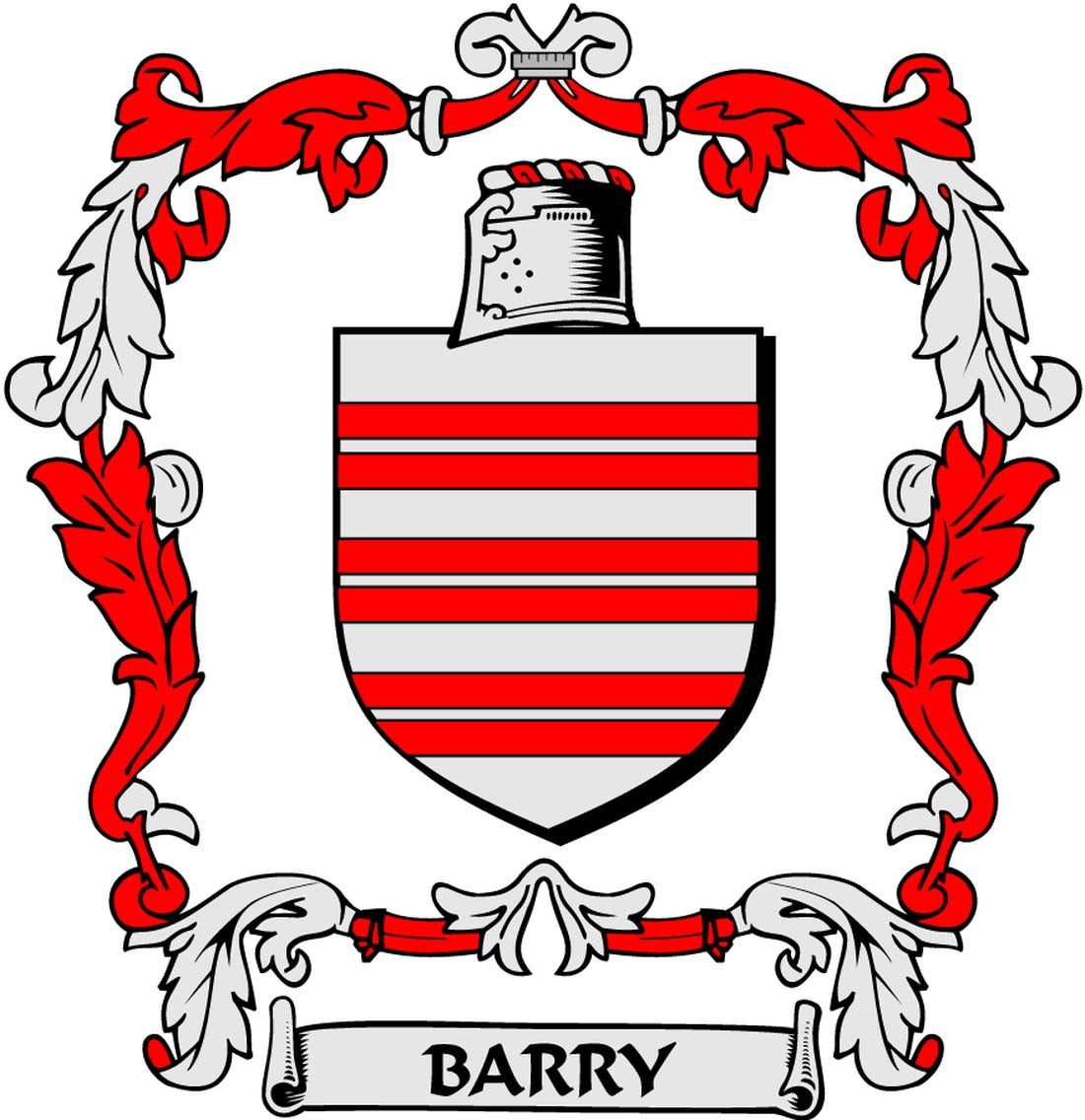 Barry 2 Family Crest 3" Coat of Arms Round Magnet
