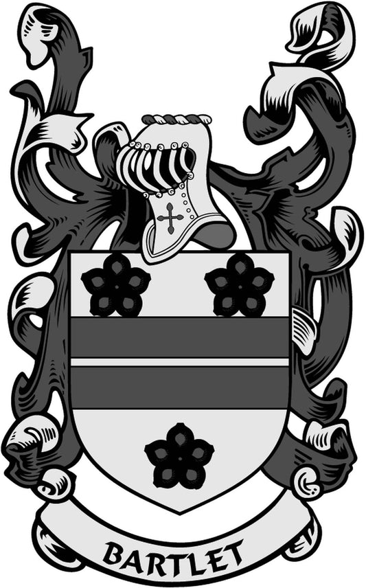Bartlet Family Crest 3" Coat of Arms Pinback