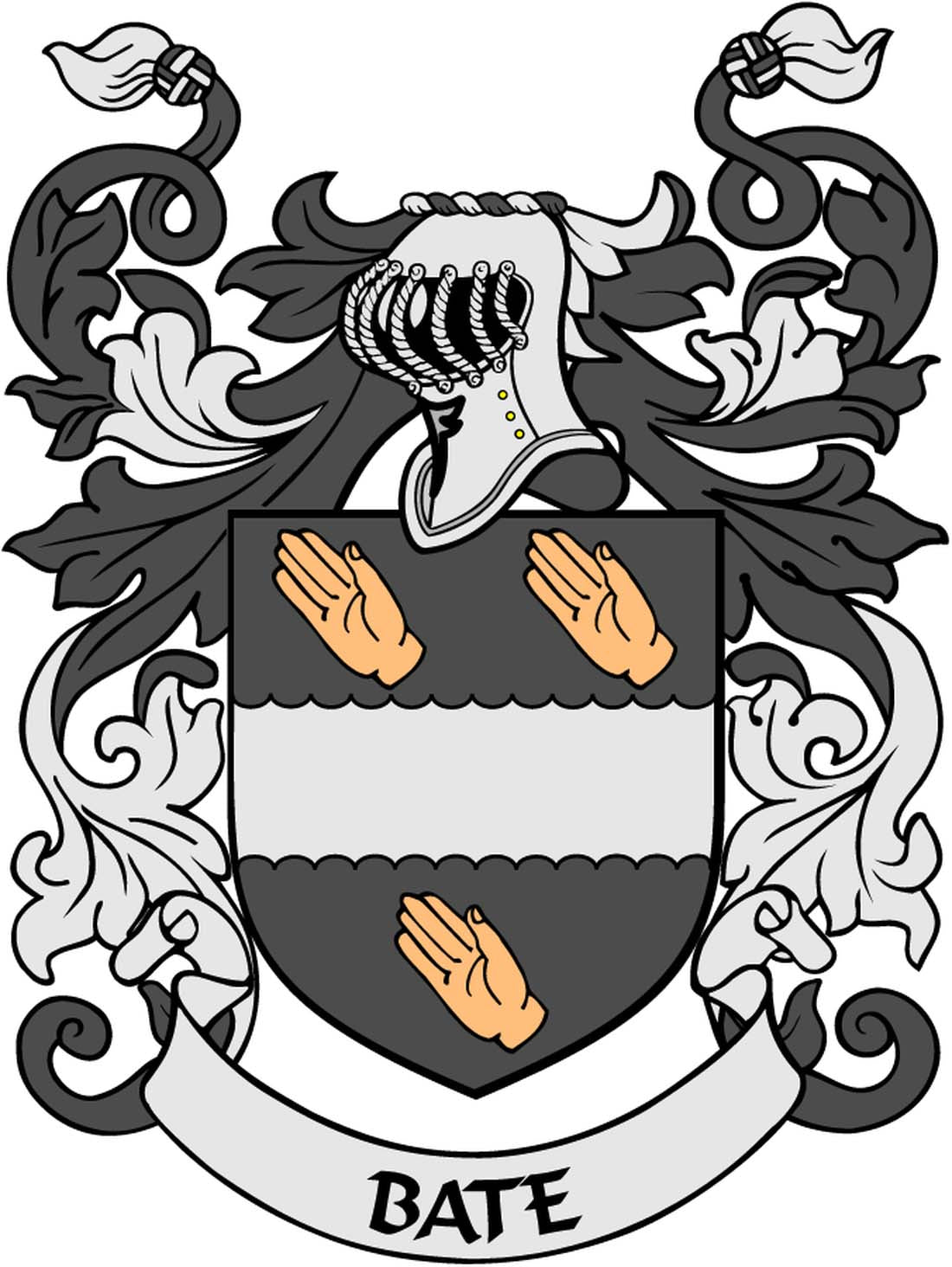 Bate Family Crest 3" Coat of Arms Pinback