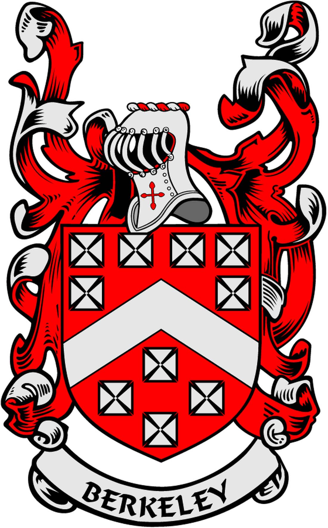 Berkeley Family Crest 3" Coat of Arms Pinback